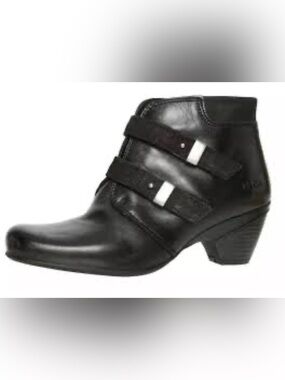 Taos Womens 39 alto Ankle Boots Black Leather Booties Buckles US 8-8.5